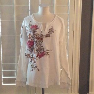 Sundance embroidered cotton knit pullover